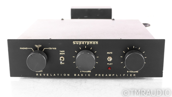 SuperPhon Revelation Basic Vintage Stereo Preamplifier; MM Phono; Black