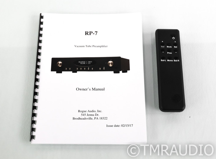 Rogue Audio RP-7 Stereo Tube Preamplifier; Remote; Black; RP7 (SOLD2)