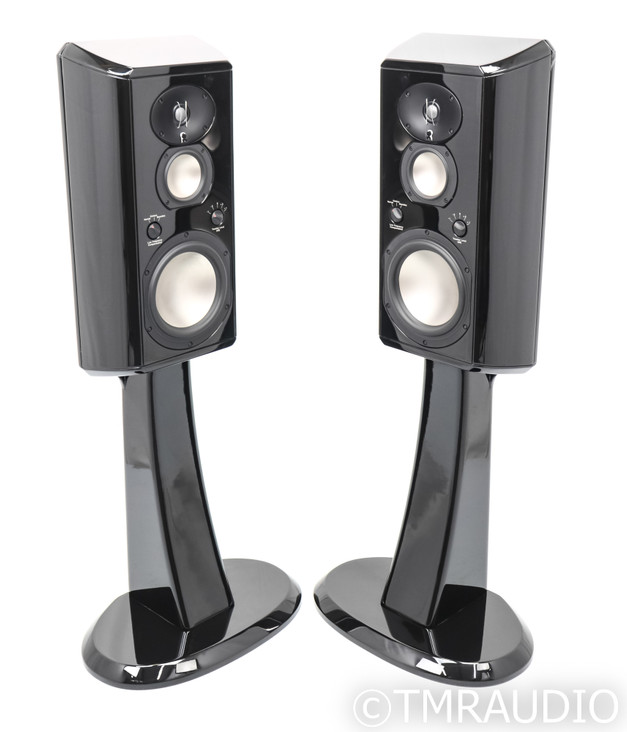 Revel Ultima2 Gem2 Bookshelf Speakers w/ Pedestal Stands; Gloss Black Pair; Gem 2