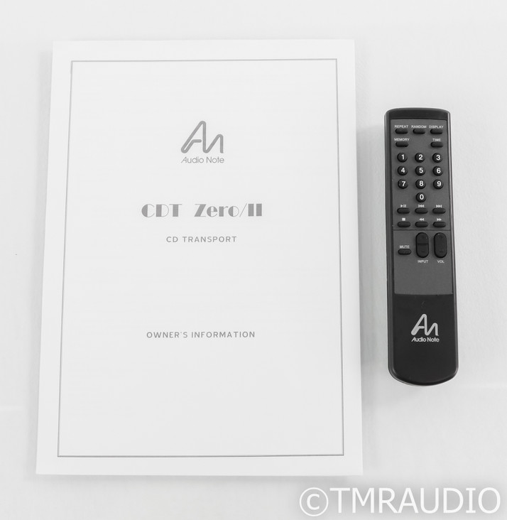 Audio Note CDT Zero/II CD Transport; Black; Remote (SOLD2)