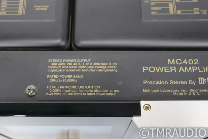 McIntosh MC402 Stereo Power Amplifier; MC-402 (1/2)