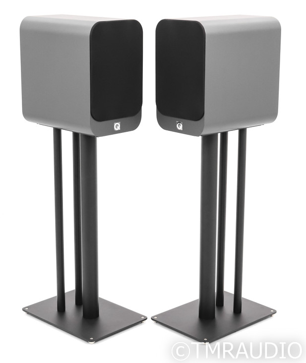 Q Acoustics 3030i Bookshelf Speakers; 3030-i; Gray Pair w/ Stands