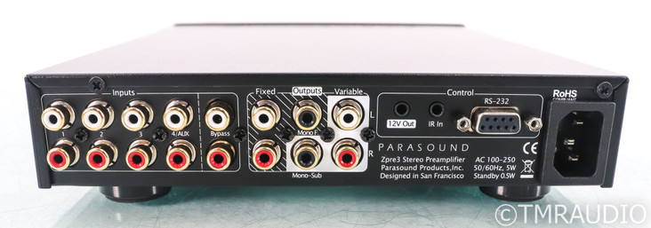 Parasound Zpre3 Stereo Preamplifier; Remote; ZPre-3; Black