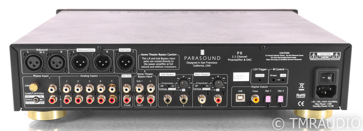 Parasound P6 2.1 Channel Preamplifier; P-6; Black; Remote