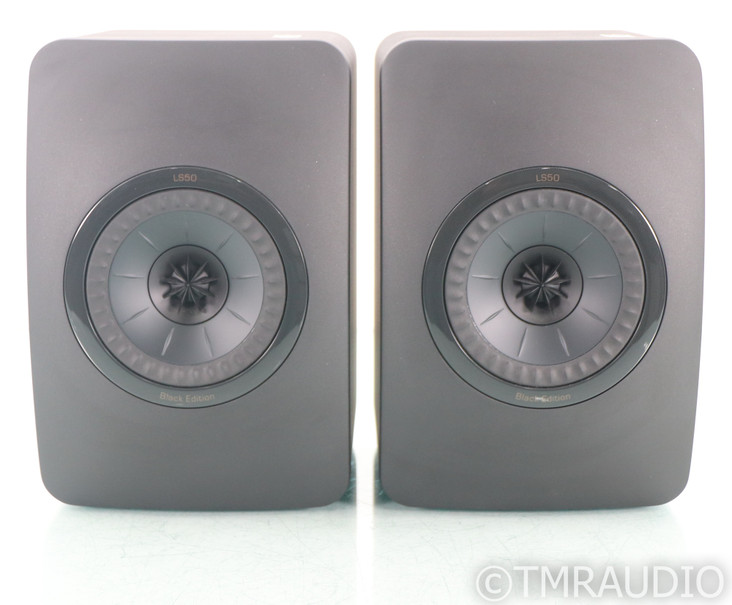 KEF LS50 Black Edition Bookshelf Speakers; All Black Pair; LS-50