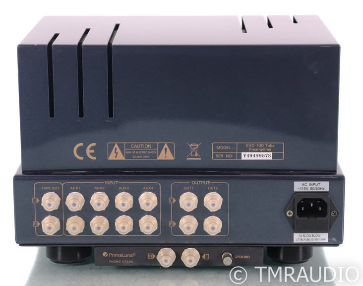 PrimaLuna Evo 100 Stereo Tube Preamplifier; Remote; PhonoLogue; Black