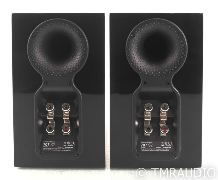 B&W 707 S2 Bookshelf Speakers; S-2; Piano Black Pair