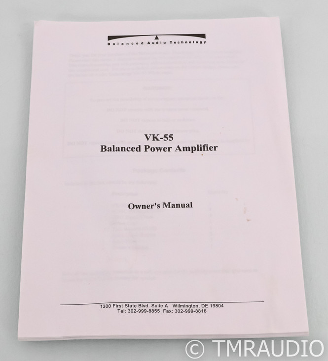 BAT VK-55 Stereo Tube Power Amplifier; VK55; Black
