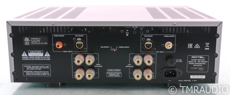 Rotel RB-1582 MkII Stereo Power Amplifier; Silver (Open Box) (SOLD)