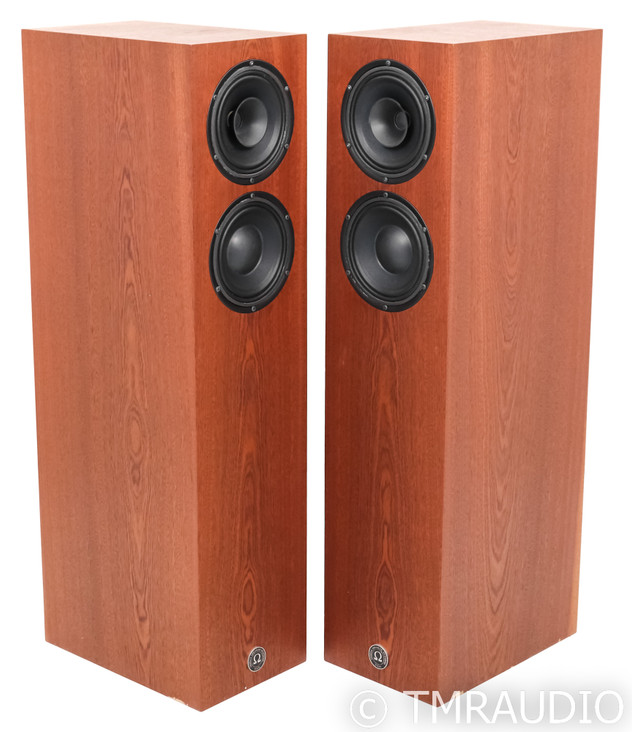 Omega Super Alnico High Output XRS Floor Speakers; Mahogany Pair