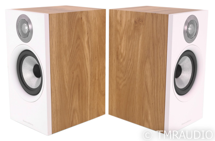 B&W 607 S2 Anniversary Edition Bookshelf Speakers; S-2; White & Oak Pair