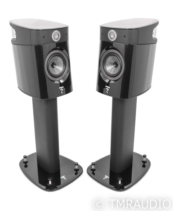 Focal Sopra No. 1 Bookshelf Speakers; Black Lacquer Pair w/ Stands; N1
