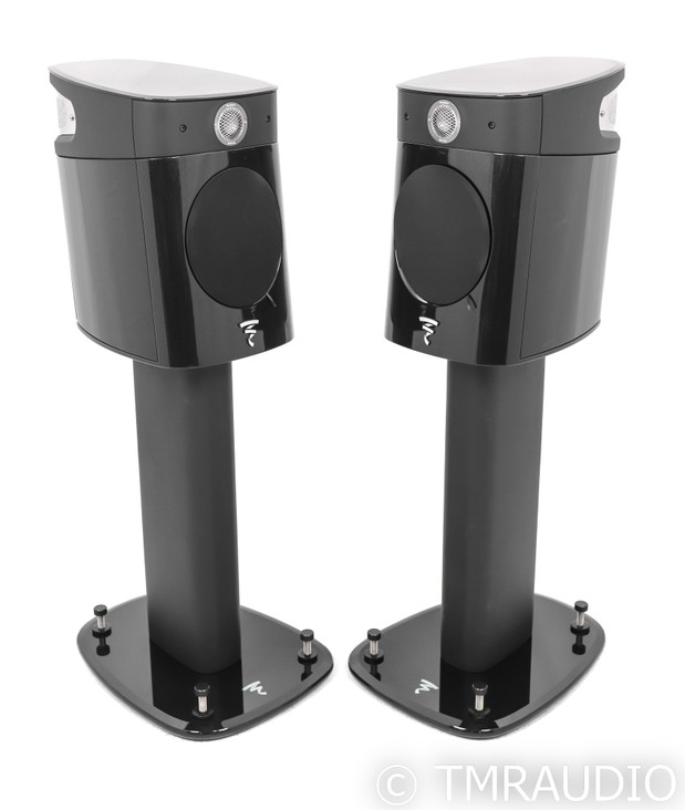 Focal Sopra No. 1 Bookshelf Speakers; Black Lacquer Pair w/ Stands; N1