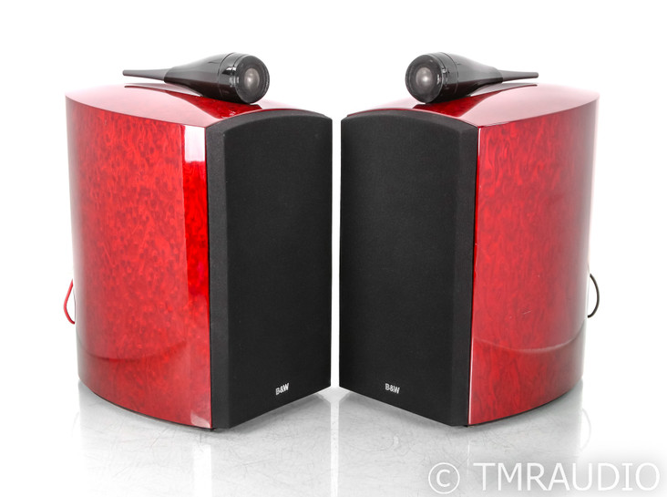 B&W Signature 805 Bookshelf Speakers; Red Birds Eye Maple Pair (SOLD)