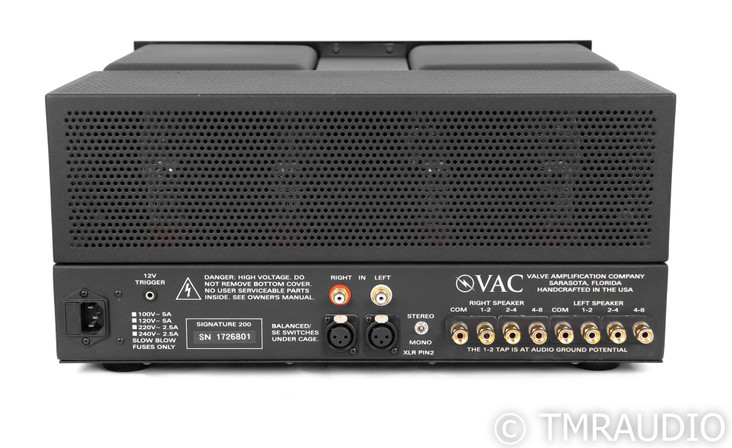 VAC Signature 200 iQ Stereo Tube Power Amplifier; 200iQ; Black (SOLD)