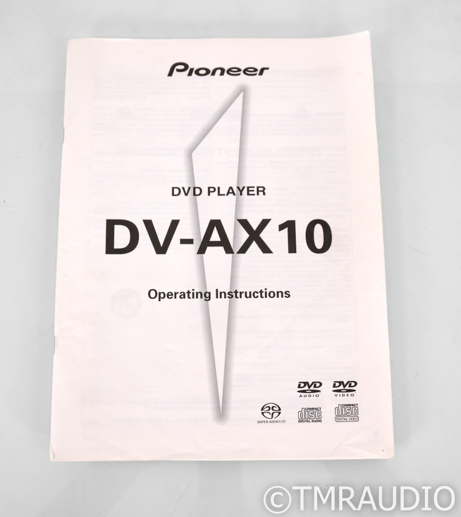 Pioneer DV-AX10 SACD / CD Player; DVAX10; DVD (No Remote)