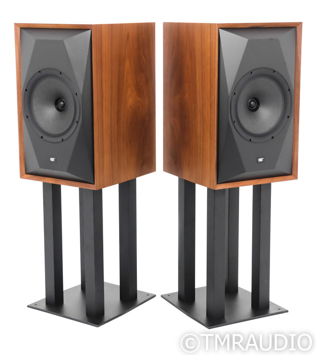 MoFi SourcePoint 10 Bookshelf Speakers; Walnut Pair; Stands (Open Box)