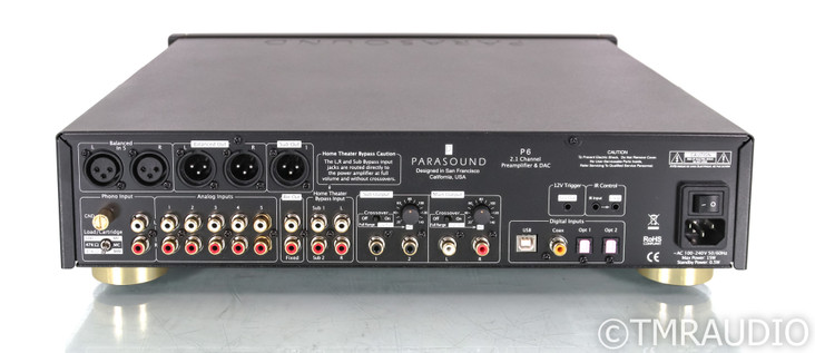 Parasound Halo P6 2.1 Channel Preamplifier; Black; Remote; MM / MC Phono
