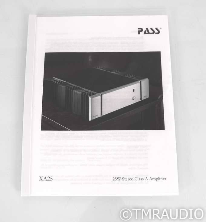 Pass Labs XA25 Stereo Power Amplifier; XA-25; Silver