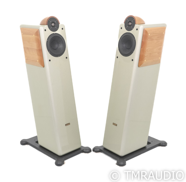 Usher Audio Compass CP-6311 Floorstanding Speakers; Piano Silver & Birch Pair