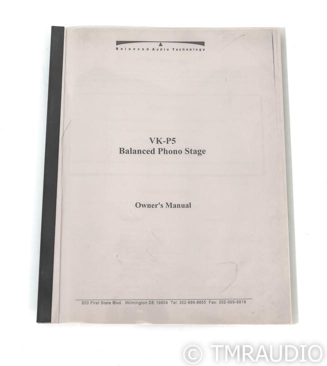 BAT VK-P5 Tube MM Phono Preamplifier; Black