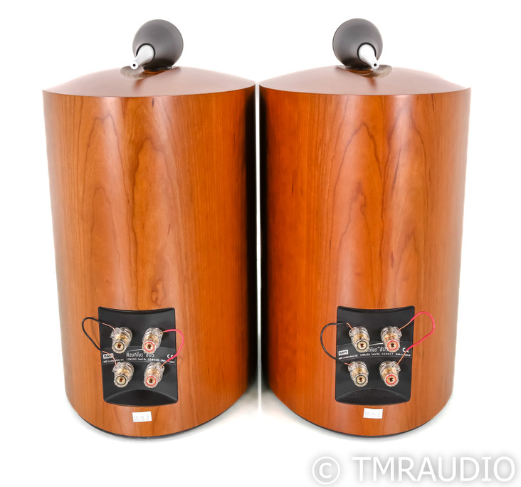 B&W Nautilus 805 Bookshelf Speakers; Natural Cherry Pair