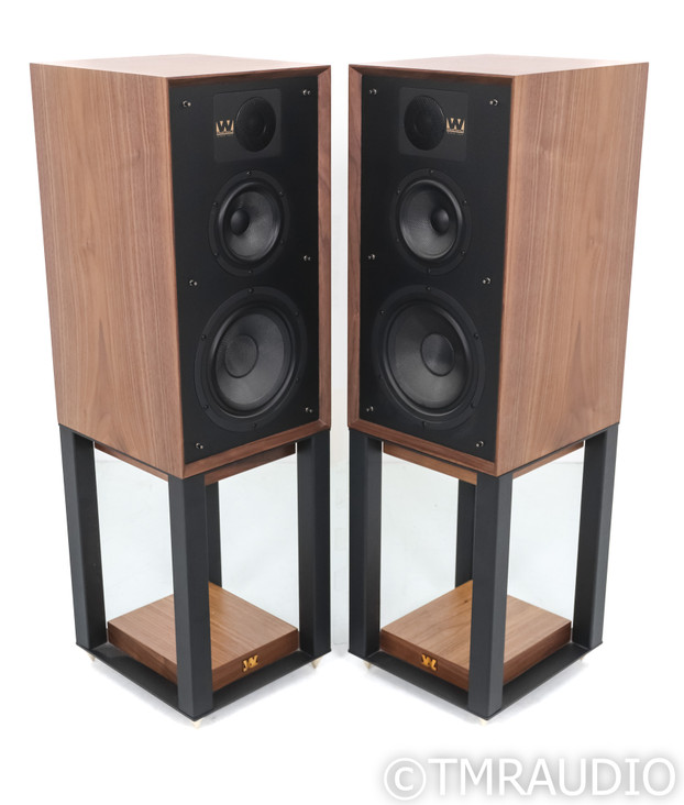 Wharfedale Linton 85th Anniversary Edition Bookshelf Speakers; Walnut Pair w/ Stands