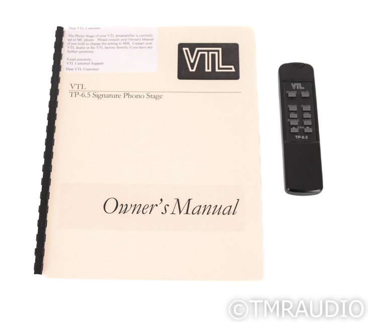 VTL TP-6.5 Signature MM / MC Phono Preamplifier; Tube Hybrid; Silver