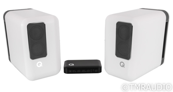 Q Acoustics Q Active 200 Powered Bookshelf Speakers; White Pair (Open Box) (SOLD)