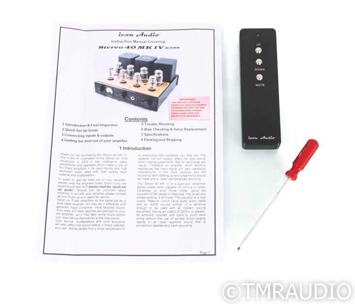 Icon Audio Stereo 40 MKIV Plus Tube Integrated Amplifier