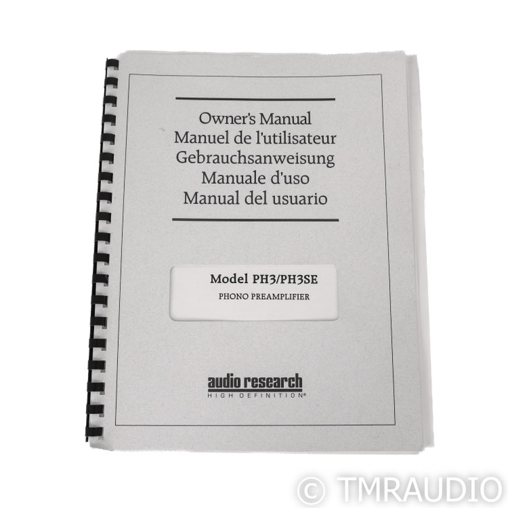 Audio Research PH3 Tube MM Phono Preamplifier; Black