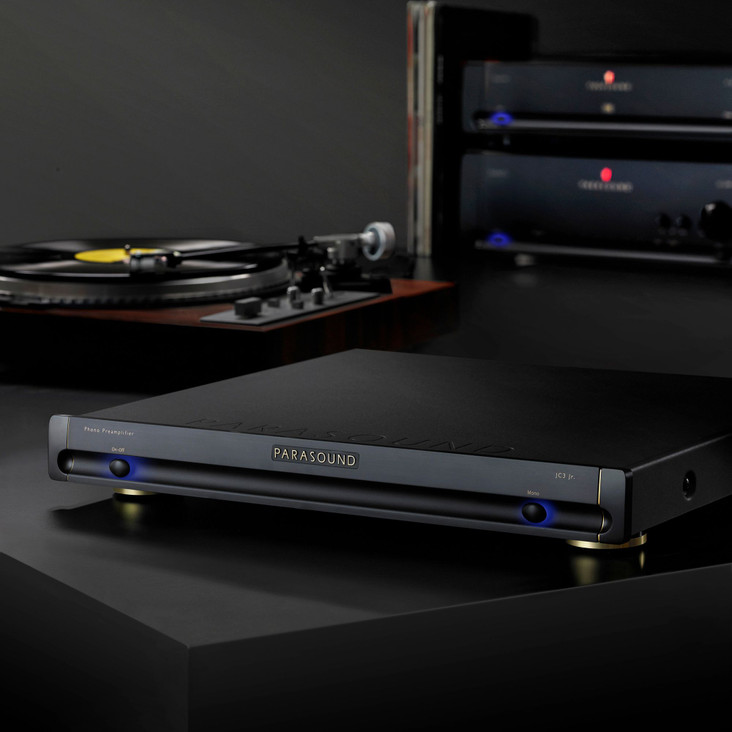 Parasound Halo JC 3 Jr. Phono Preamplifier, black lifestyle shot