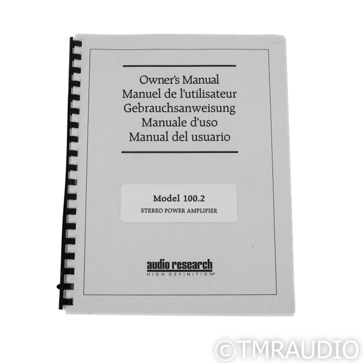 Audio Research Model 100.2 Stereo Power Amplifier; Silver