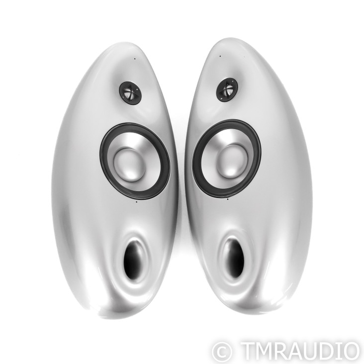 Vivid Audio OVAL v1 Bookshelf Speakers; Silver Pair (No Grills)