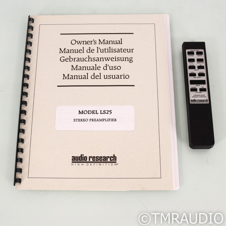 Audio Research LS25 MkII Stereo Tube Preamplifier; Black