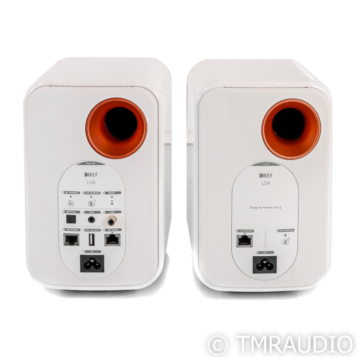KEF LSX Wireless Powered Bookshelf Speakers; White Pair