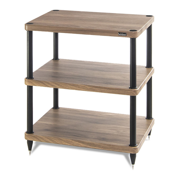 Solidsteel S3 Series Hi-Fi Rack, walnut 3 shelves