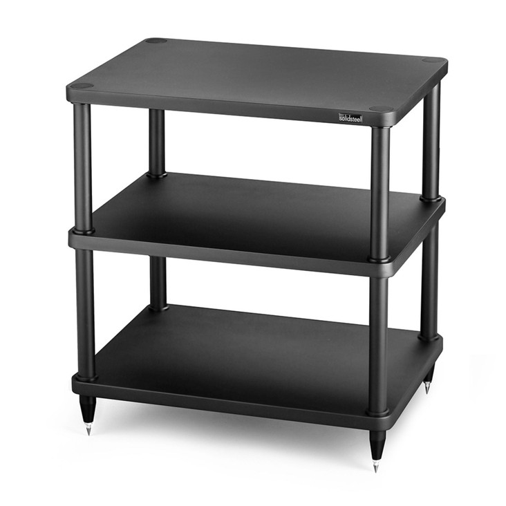 Solidsteel S3 Series Hi-Fi Rack, black 3 shelves