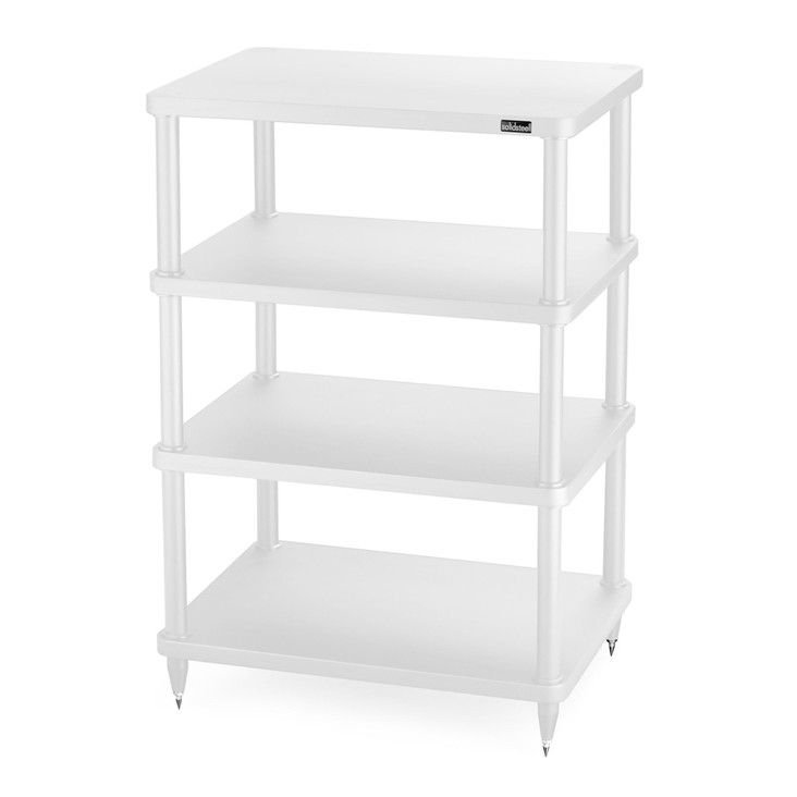 Solidsteel S3 Series Hi-Fi Rack, white 4 shelves