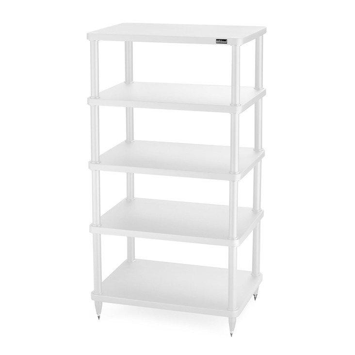 Solidsteel S3 Series Hi-Fi Rack, white 5 shelves