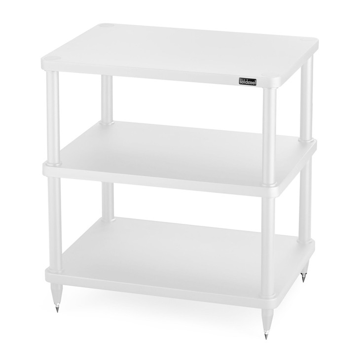 Solidsteel S3 Series Hi-Fi Rack, white 3 shelves