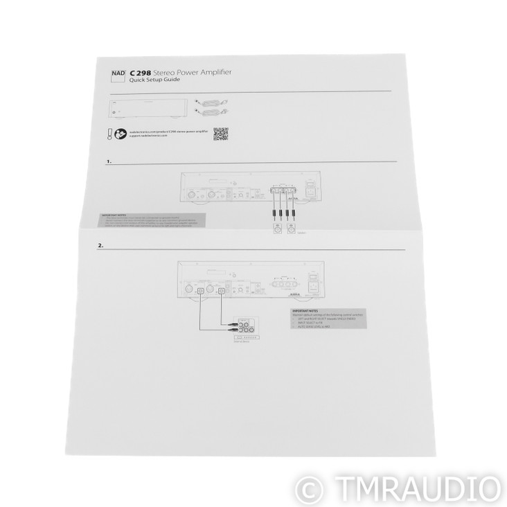 NAD C 298 Stereo Power Amplifier; (Open Box)