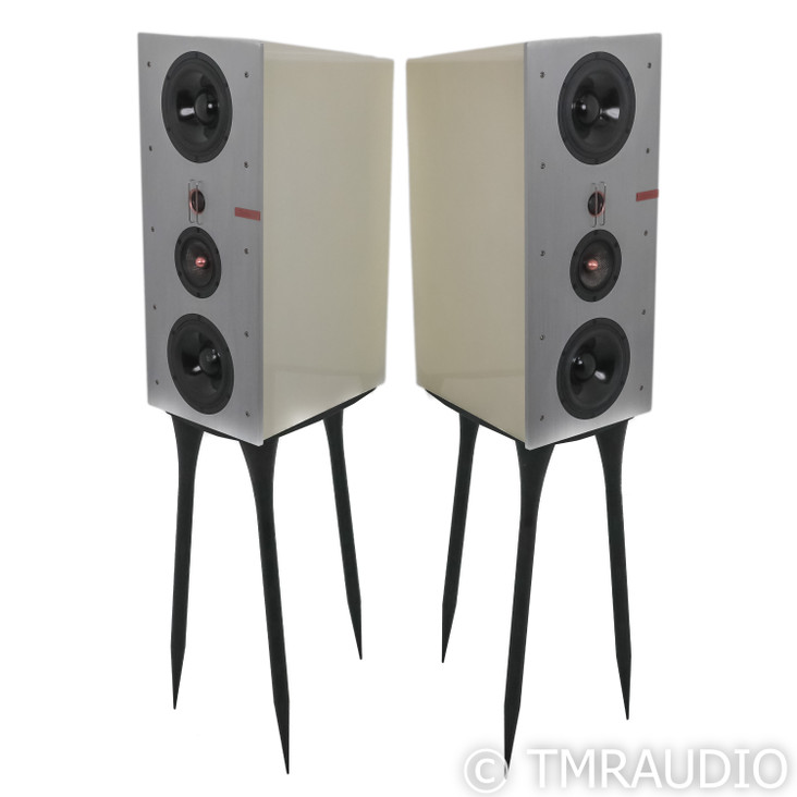 Starke Sound Halo IC-H3 Elite Bookshelf Speakers; White Pair w/ Stands