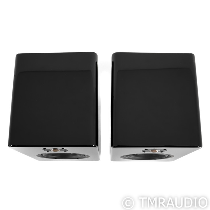 Daniel Hertz Eva Bookshelf Speakers; Piano Black Pair Signed by Mark Levinson