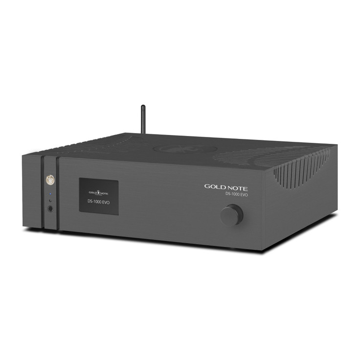 Gold Note DS-1000 EVO Streaming DAC, black angled view