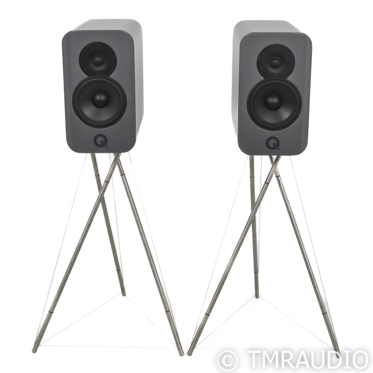 Q Acoustics Concept 300 Bookshelf Speakers; Silver/Ebony Pair (Demo w/ Warranty)