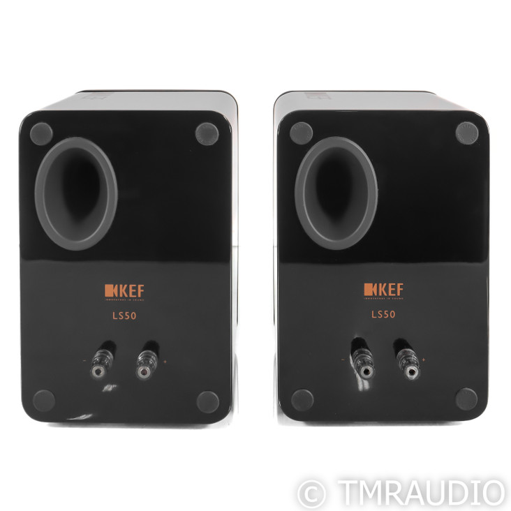 KEF LS50 Bookshelf Speakers; Black Gloss Pair