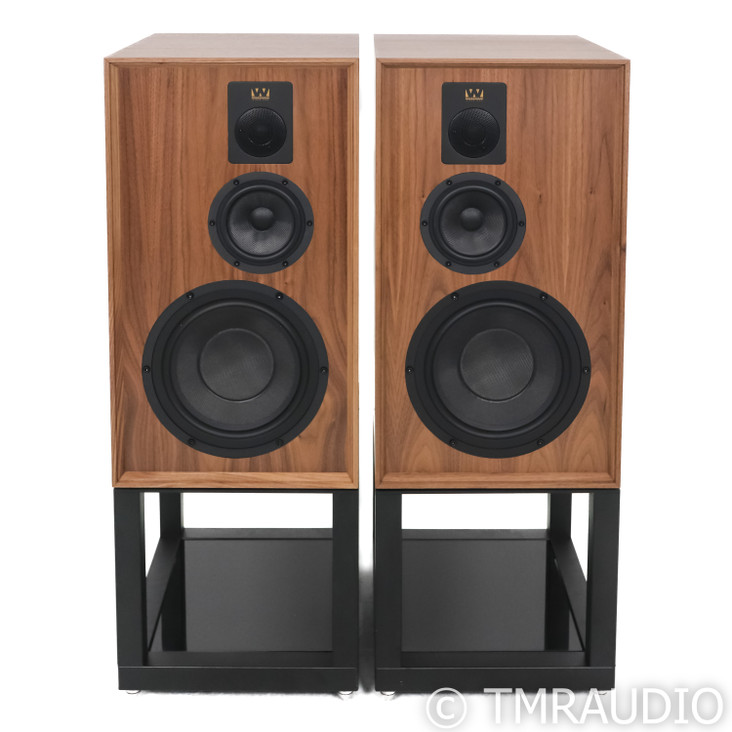 Wharfedale Dovedale Bookshelf Speakers; Walnut Pair w/ Stands (Demo)