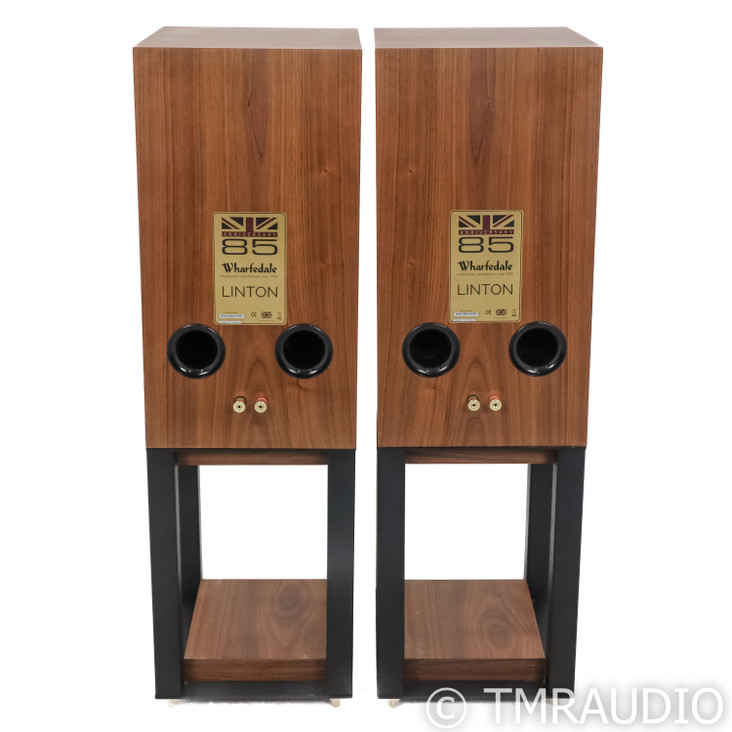 Wharfedale Linton 85th Anniversary Bookshelf Speakers; Pair with Stands