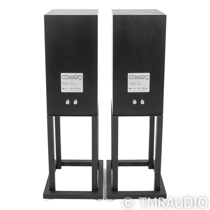 Mission 700 Bookshelf speakers; Black Oak Pair w/ Stands